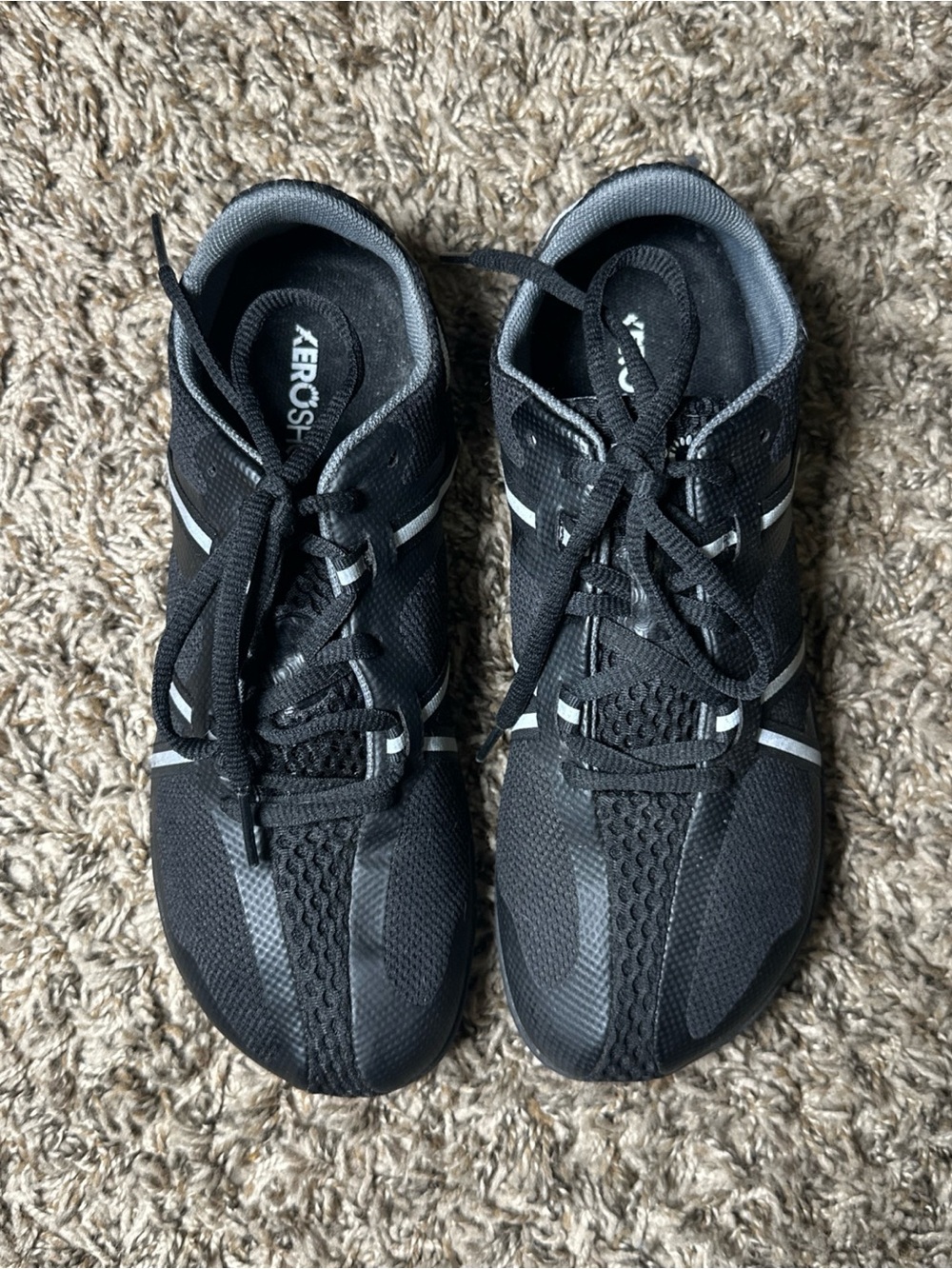 Xero Shoes Speed Force Women’s Black Barefoot Zero Drop Running Training Shoes 8